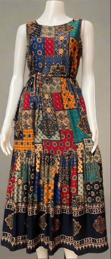 Summer Ladies Classic Print Maxi Dress